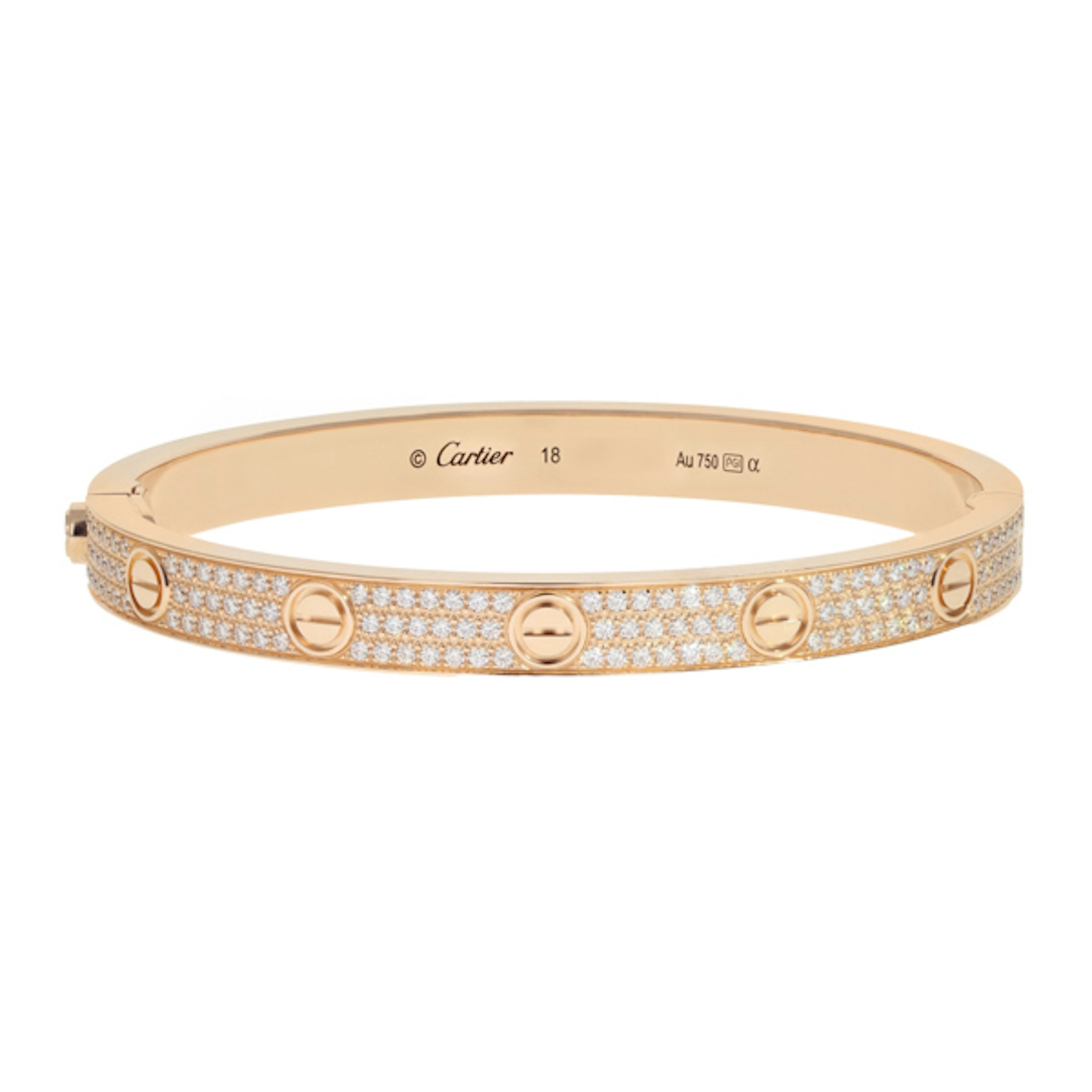 Vertical Pave Diamond Love Bracelet