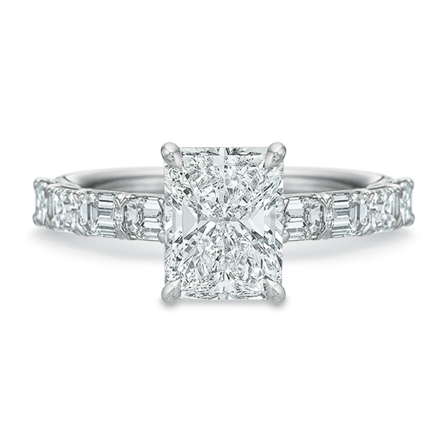 Vertical White Gold Diamond Semi-Mount Engagement Ring