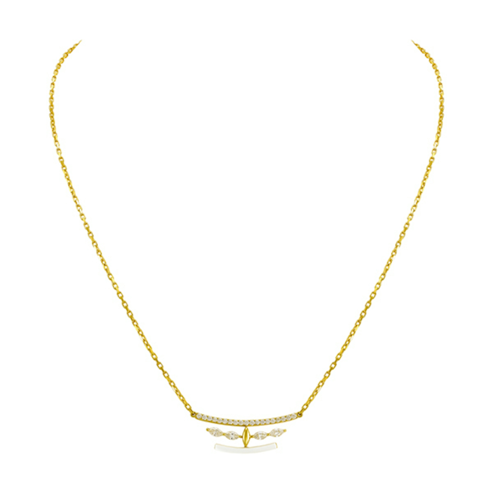 Vertical Noble Pendant Necklace