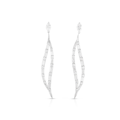 Vertical Platinum Diamond Earrings