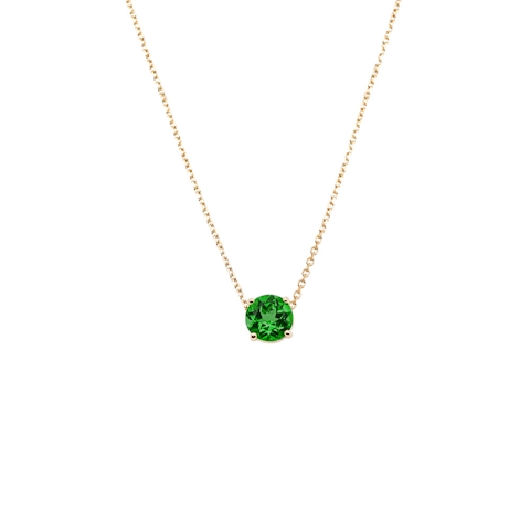 Vertical 14K Yellow Gold Birthstone Emerald May Necklace