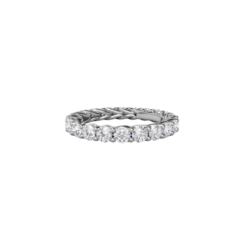 Vertical Shared Prong Woven Eternity Band W6136