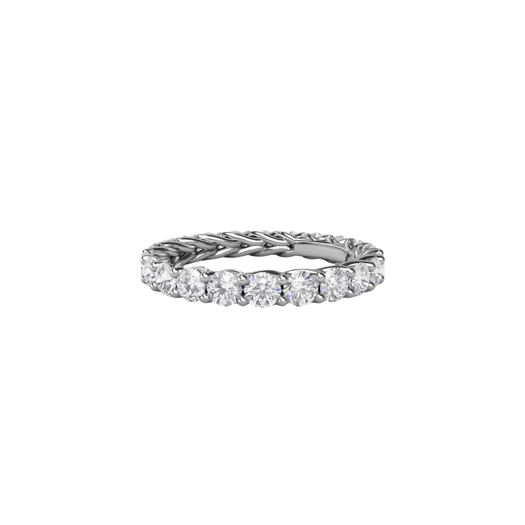 Vertical The 1916 Company Collection Shared Prong Woven Eternity Band W6136