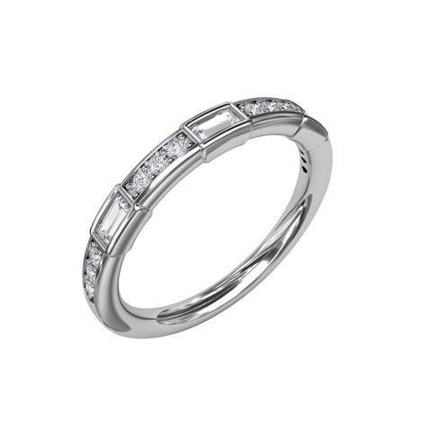 Vertical The 1916 Company Baguette and Bar Diamond Band W7344