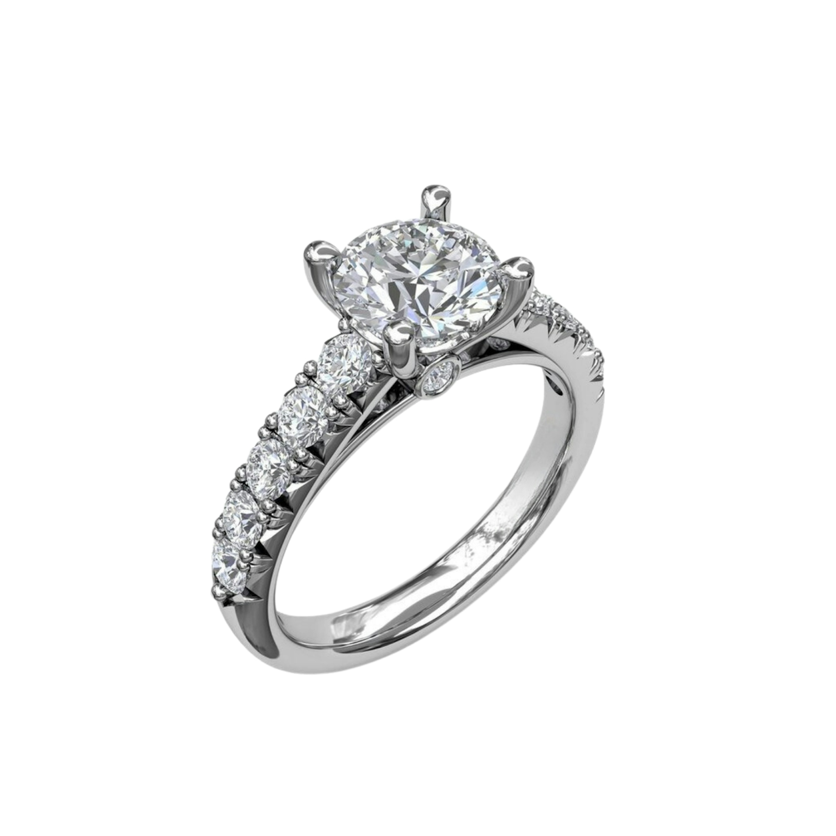 Vertical Classic Round Cut Solitaire Engagement Ring S3684