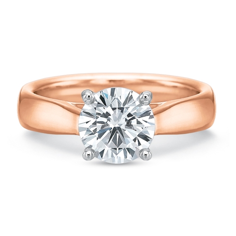Vertical Rose Gold Solitaire Semi-Mount Engagement Ring