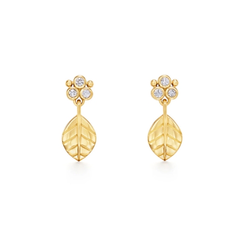 Vertical 18K Yellow Gold Arcadia Diamond Drop Earrings