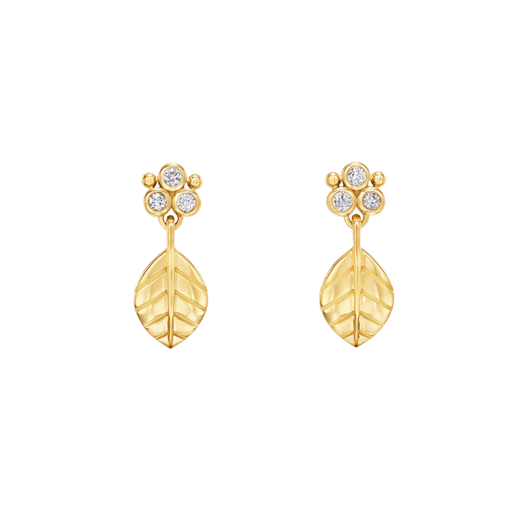 Vertical 18K Yellow Gold Arcadia Diamond Drop Earrings