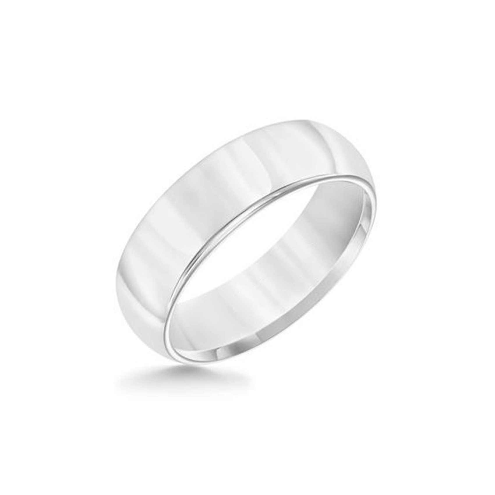 Vertical White Tungsten Roll Edge Bright Finish Domed Band