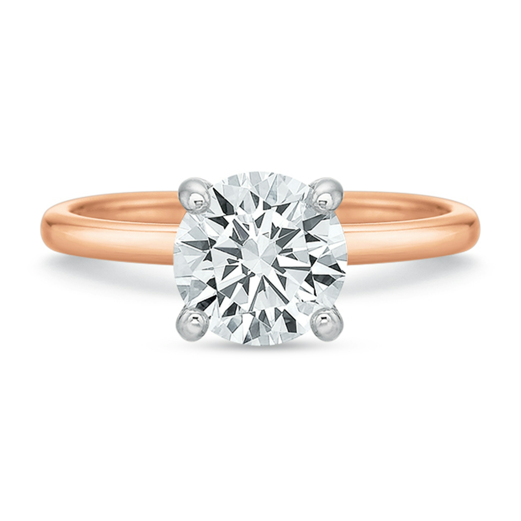 Vertical Rose Gold Solitaire Semi-Mount Engagement Ring