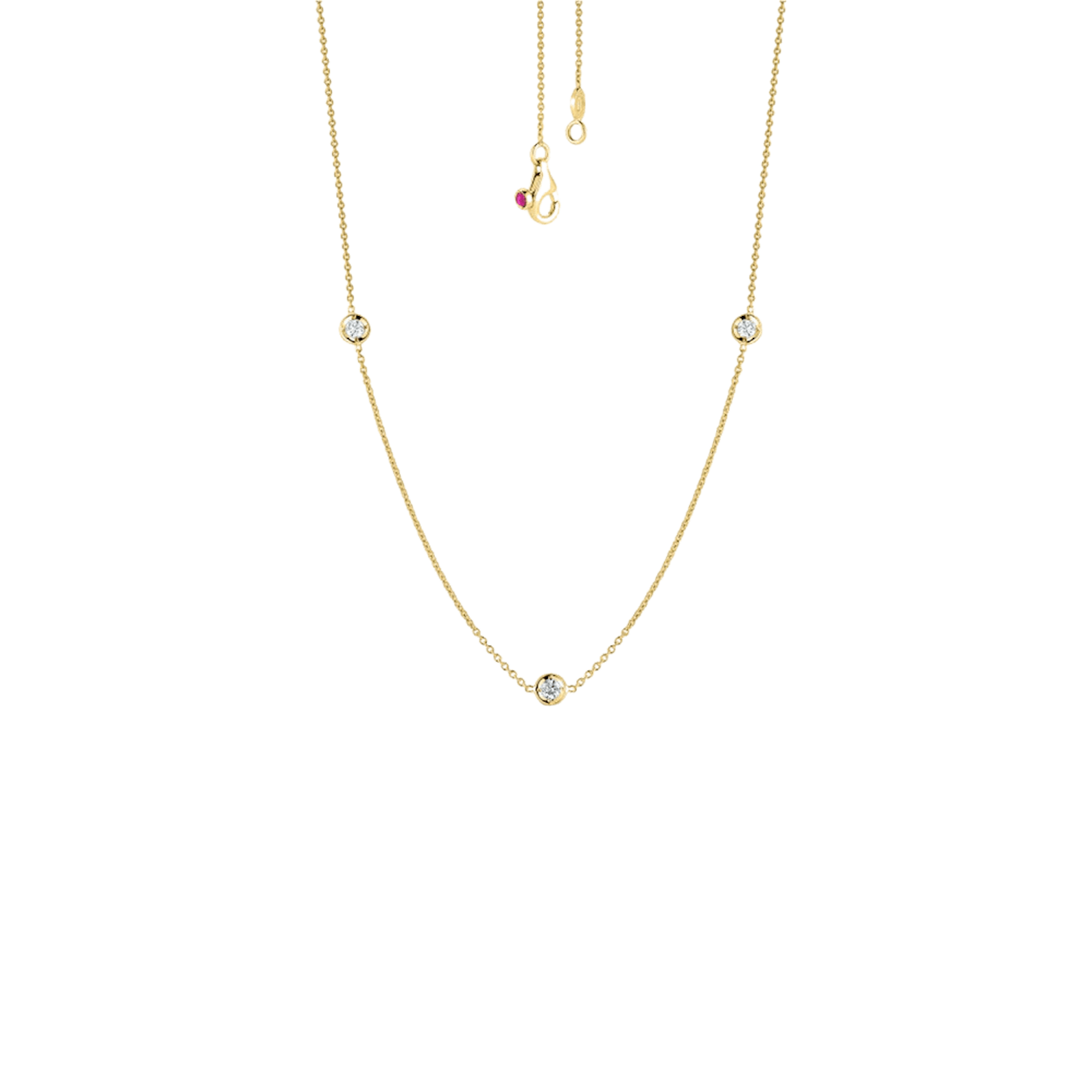 Vertical Diamonds By Inch 18K Yellow Gold & Diamond 3 Station Necklace