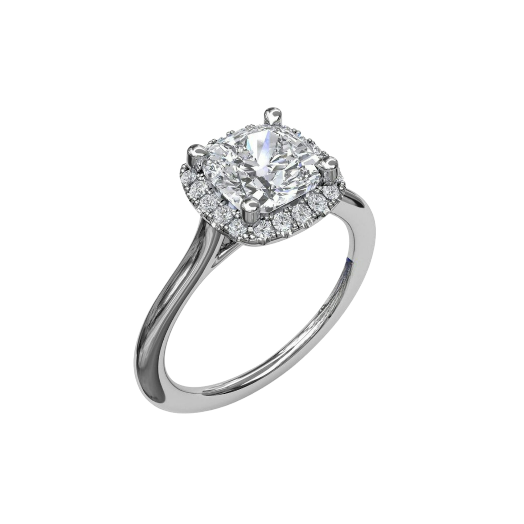 Vertical Classic Cushion Halo Engagement Ring S3044