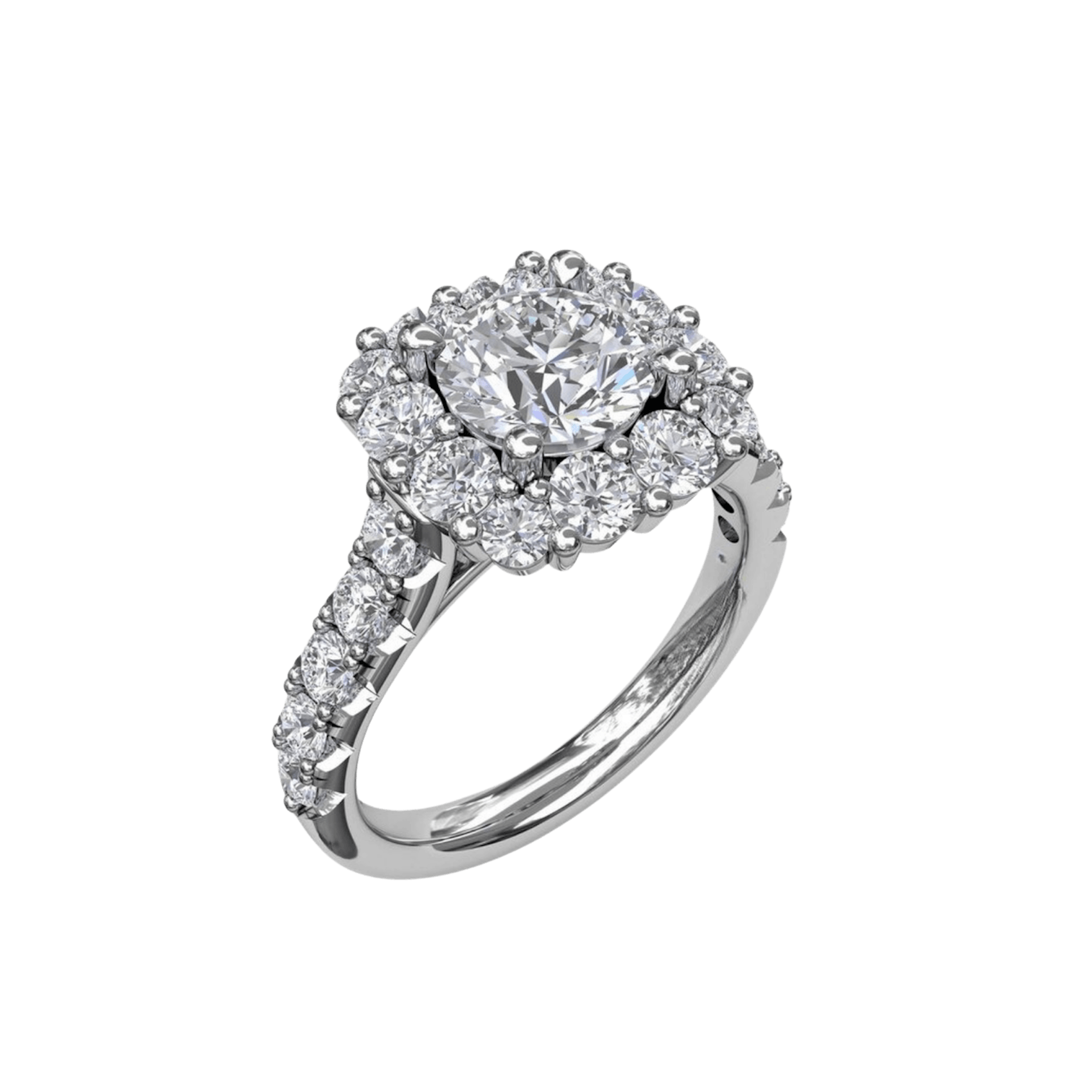 Vertical The 1916 Company Collection Chunky Diamond Cushion Halo Engagement Ring S3459