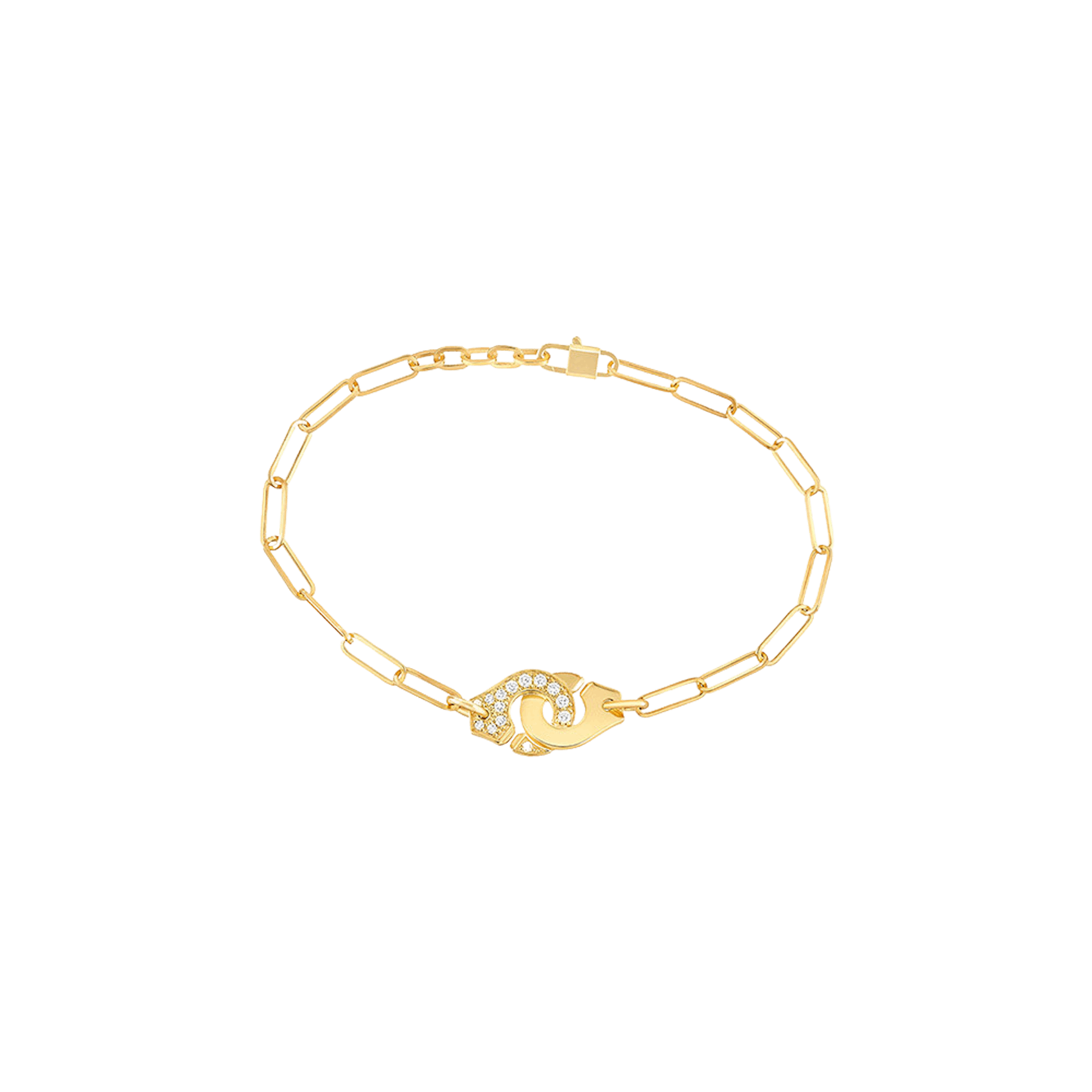 Vertical Menottes R10 18K Yellow Gold & Diamond Bracelet