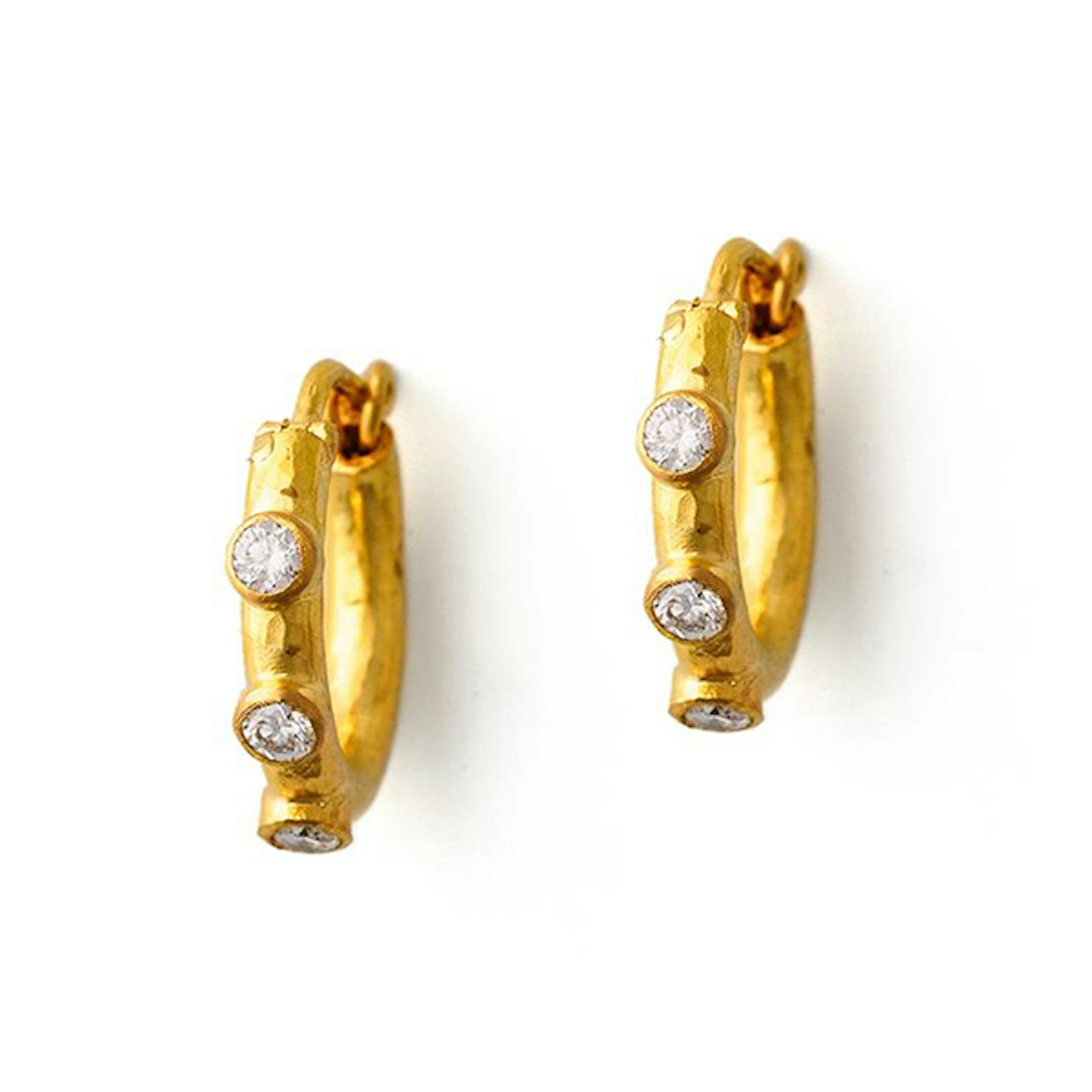Vertical Big Baby Diamond Hoops