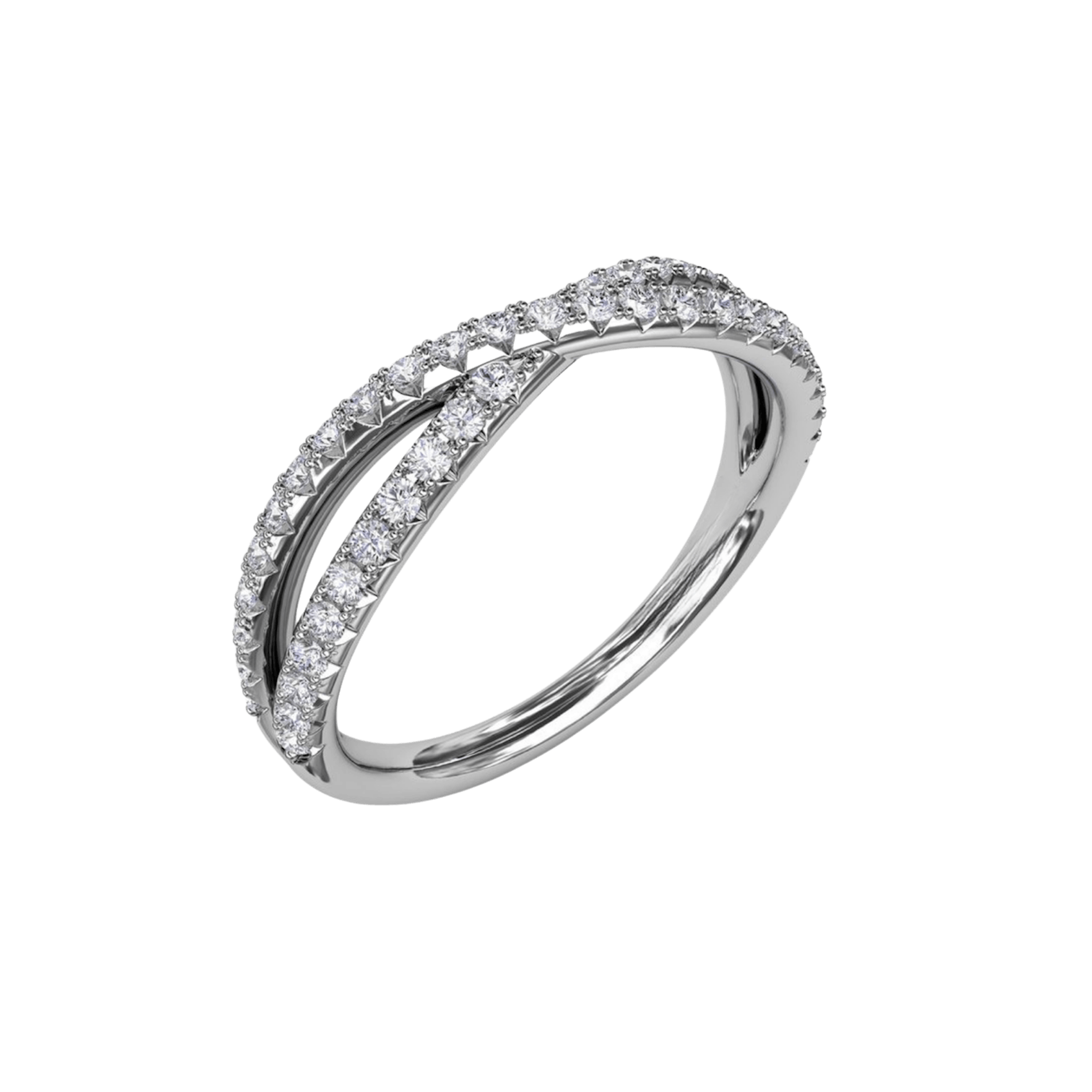 Vertical The 1916 Company Collection French Pave Crossover Diamond Band W7321