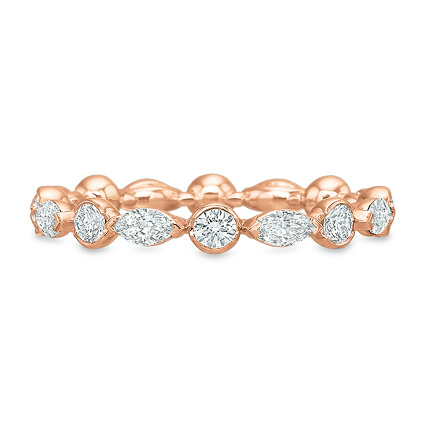 Vertical Rose Gold Diamond Eternity Band