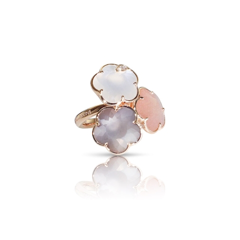 Vertical 18K Rose Gold Fiore Ton Joli Mixed Gemstone and Diamond Earrings