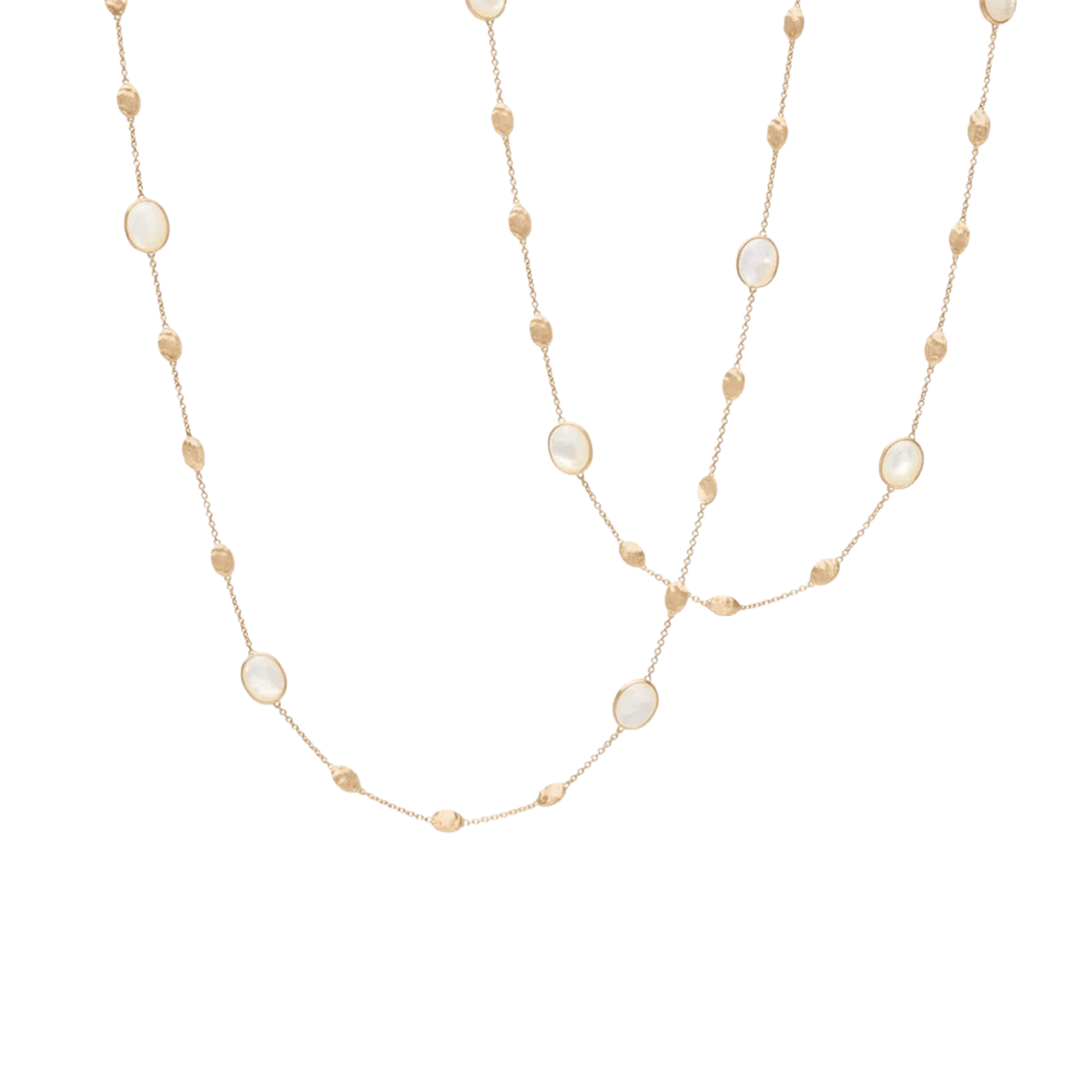 Vertical 18K Yellow Gold Siviglia Mother Of Pearl Long Necklace