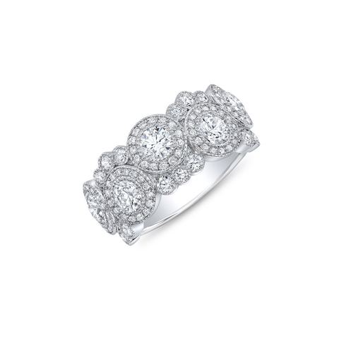 Vertical 18K White Gold Diamond Band