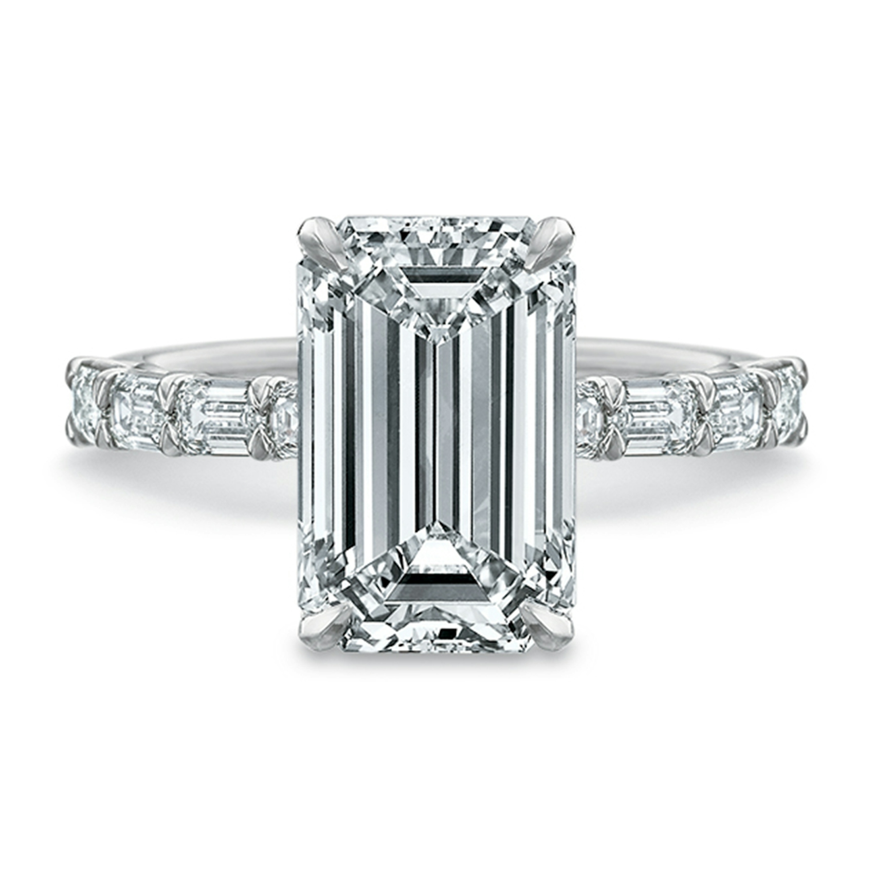 Vertical White Gold Diamond Semi-Mount Engagement Ring