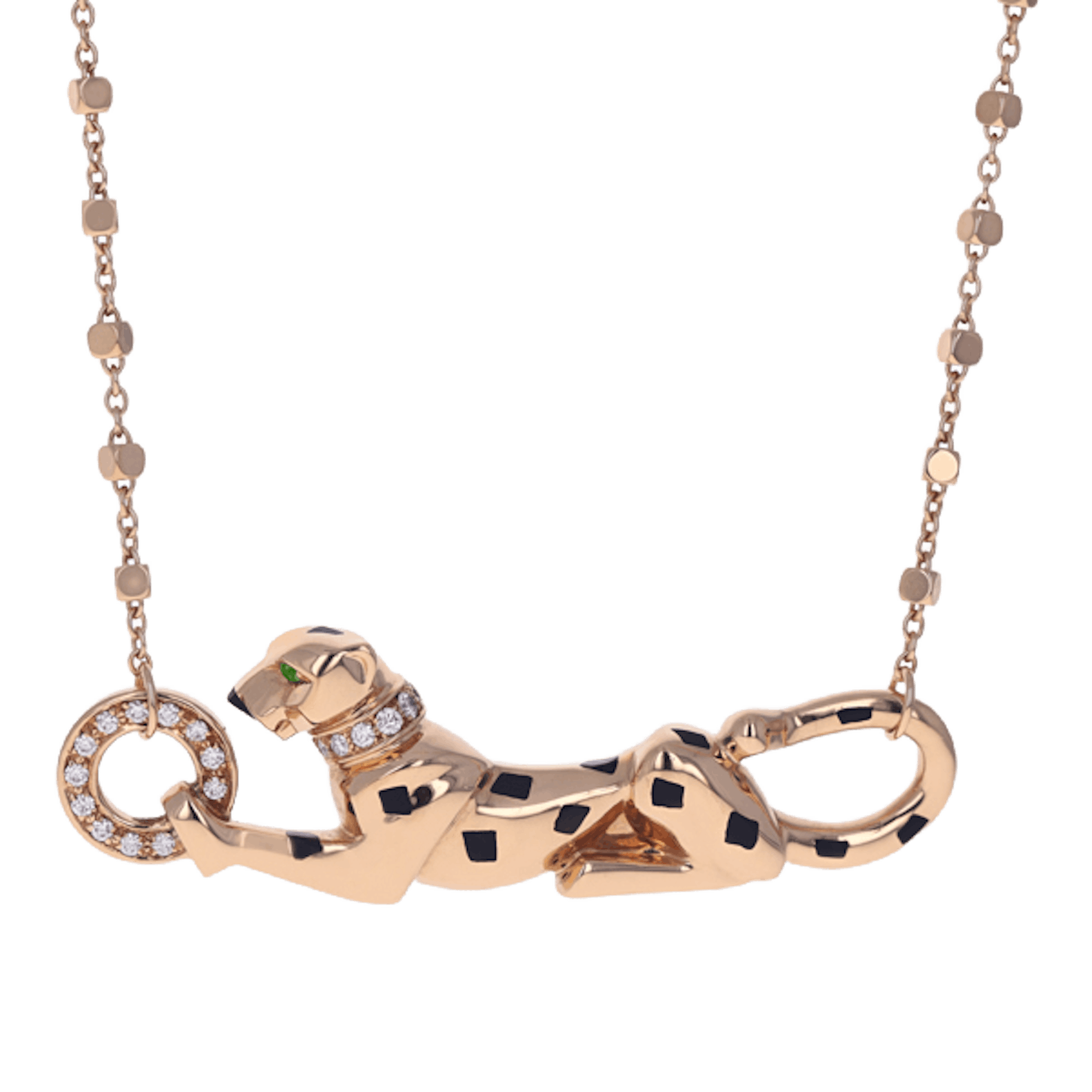 Vertical Panthere De Cartier Necklace