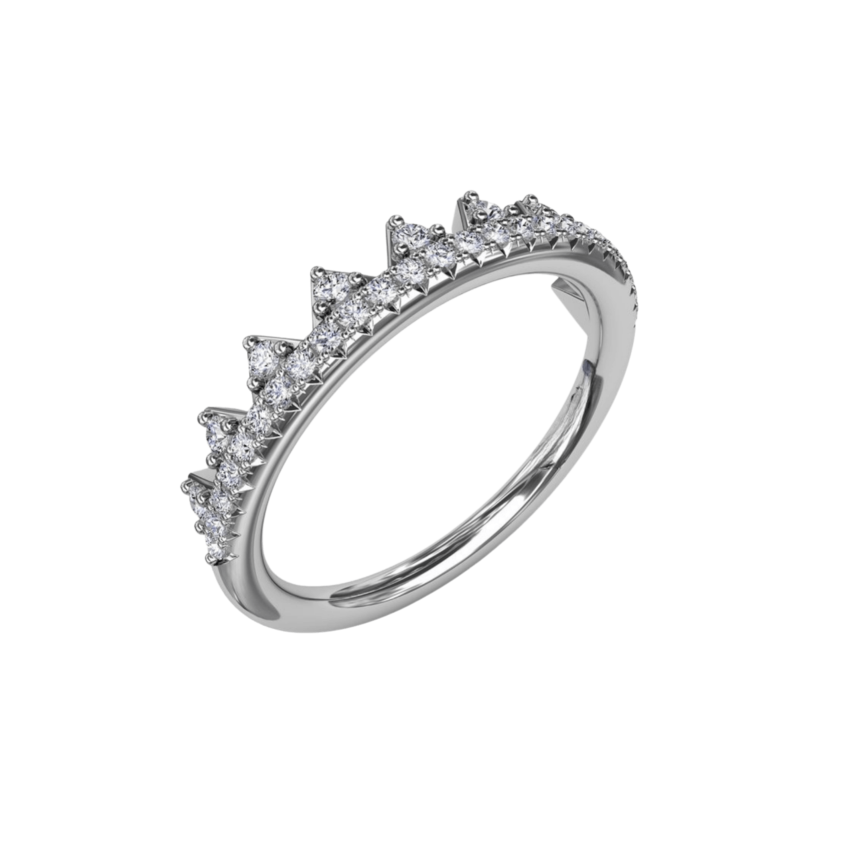 Vertical The 1916 Company Collection Shared Prong Chevron Diamond Band W7272