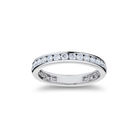 Vertical Platinum Diamond Eternity Band