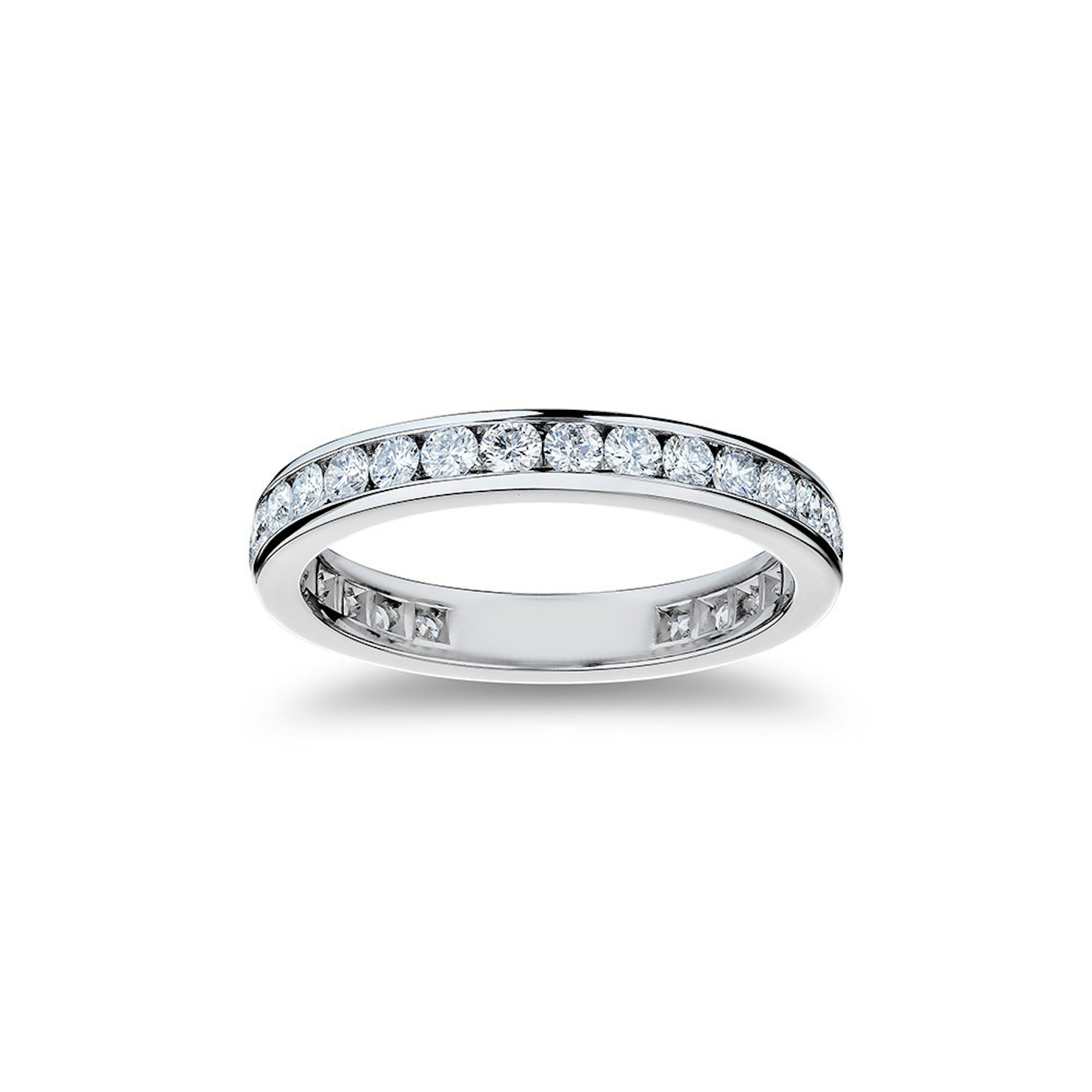 Vertical Platinum Diamond Eternity Band