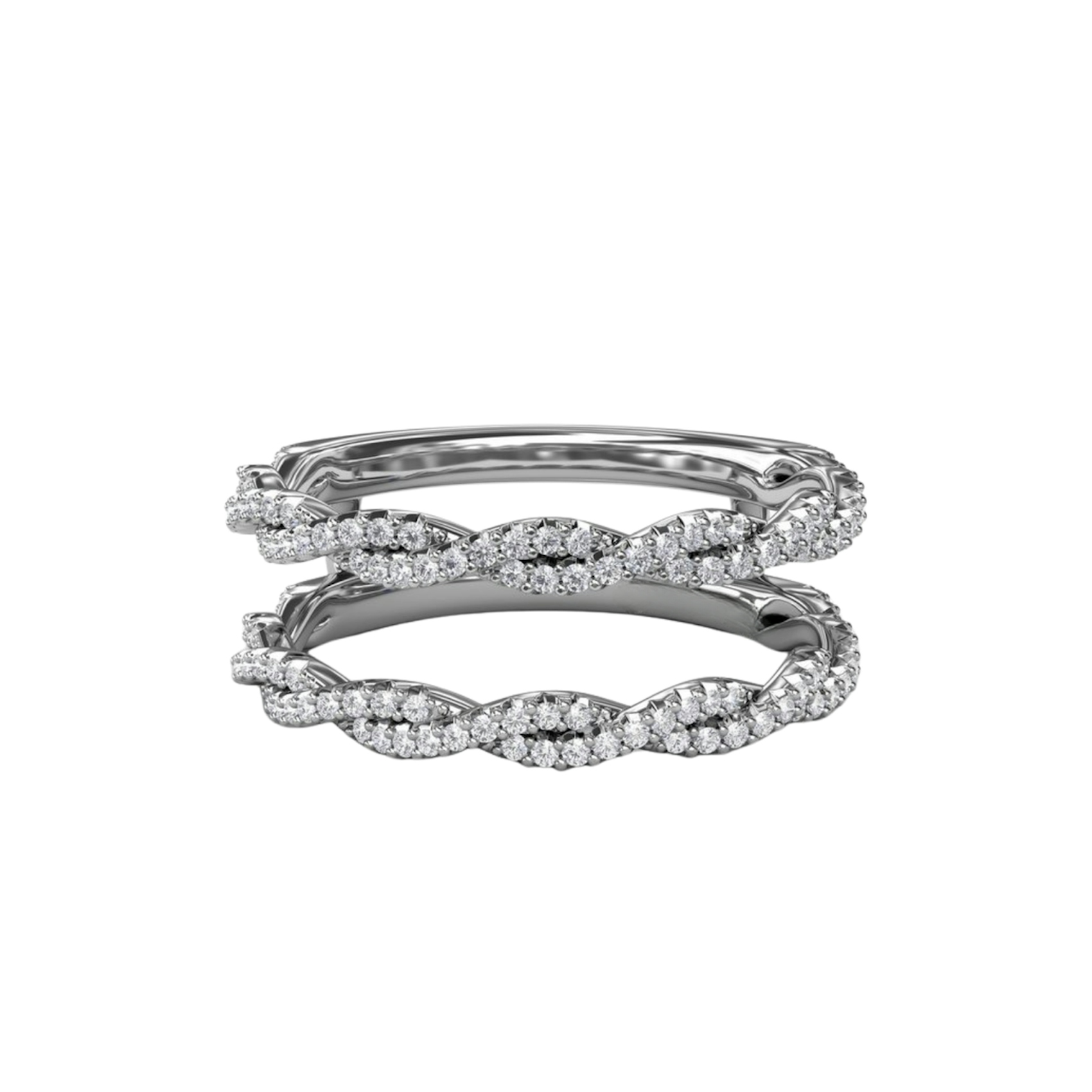 Vertical Tight Twist Diamond Insert Ring W8007