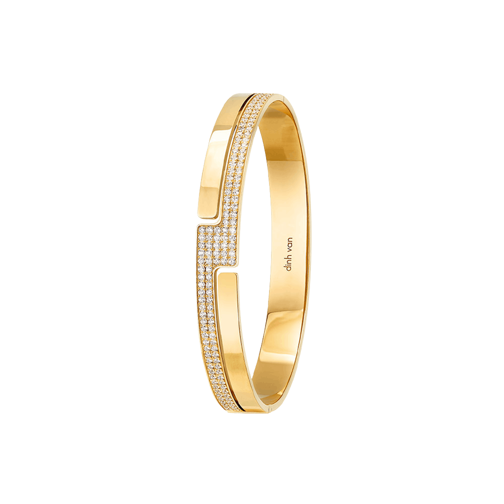 Vertical 18Ky Seventies Medium Diamond Bangle