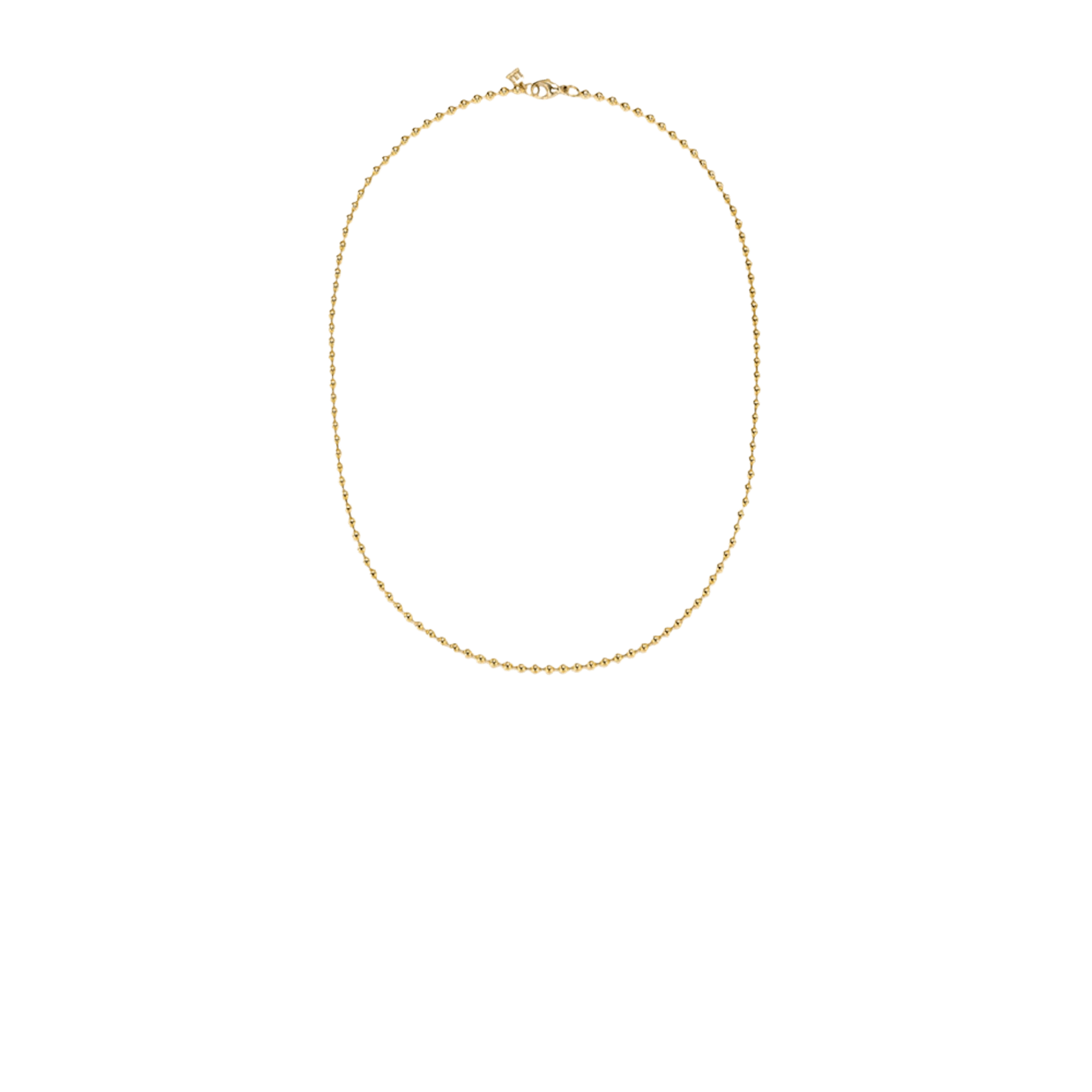 Vertical 18K Yellow Gold Ball 16" Chain