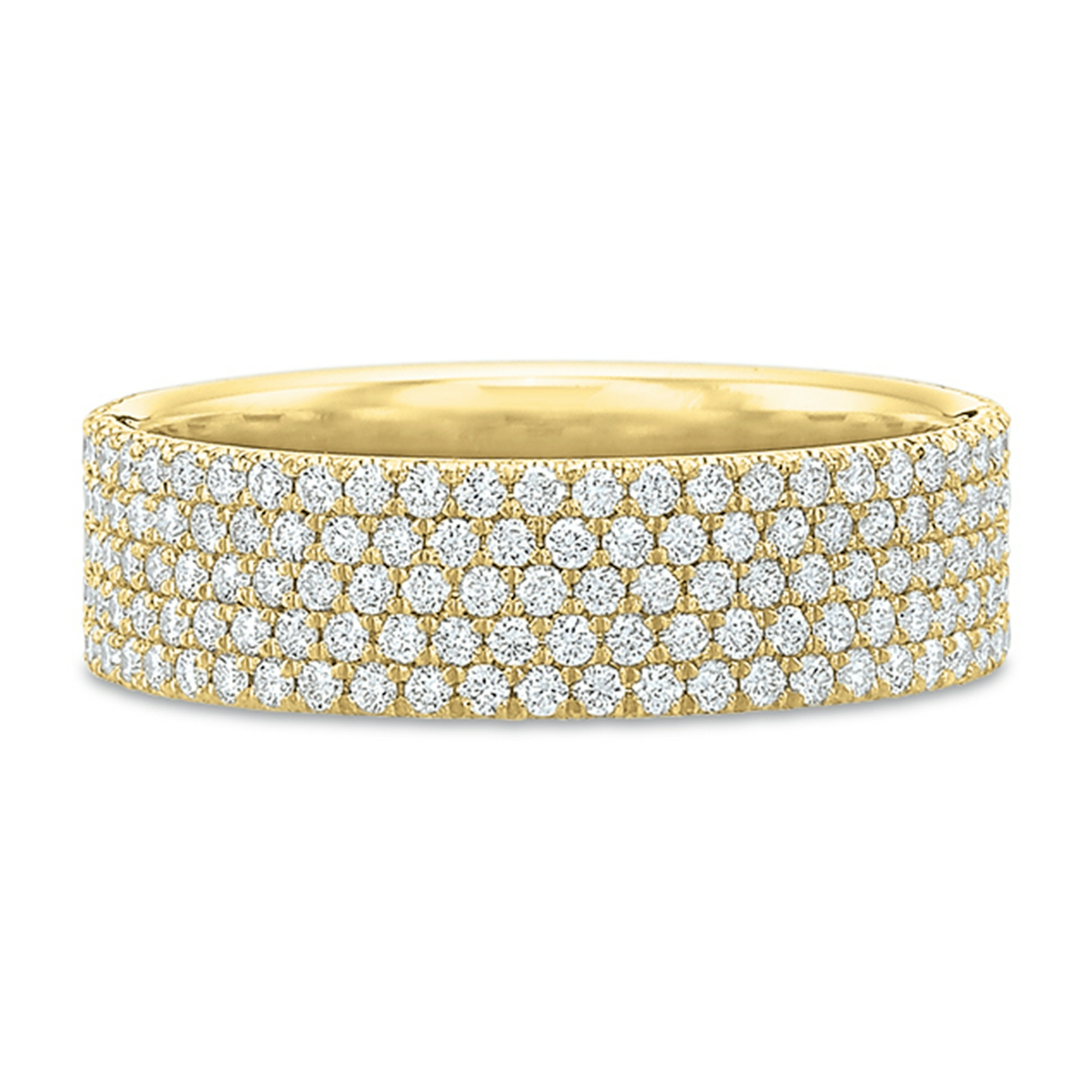 Vertical Yellow Gold Diamond Band