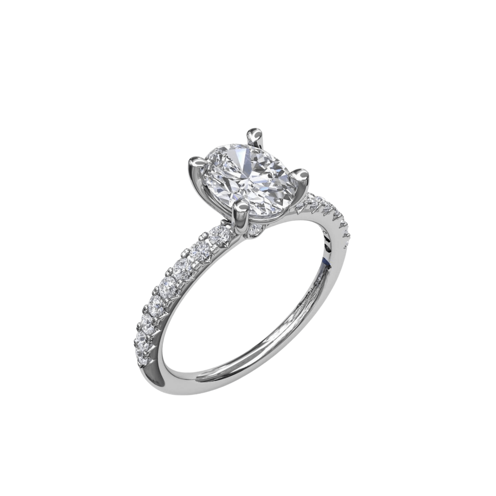 Vertical The 1916 Company Collection Classic Single Row Engagement ring with an Oval Center Diamond S3002