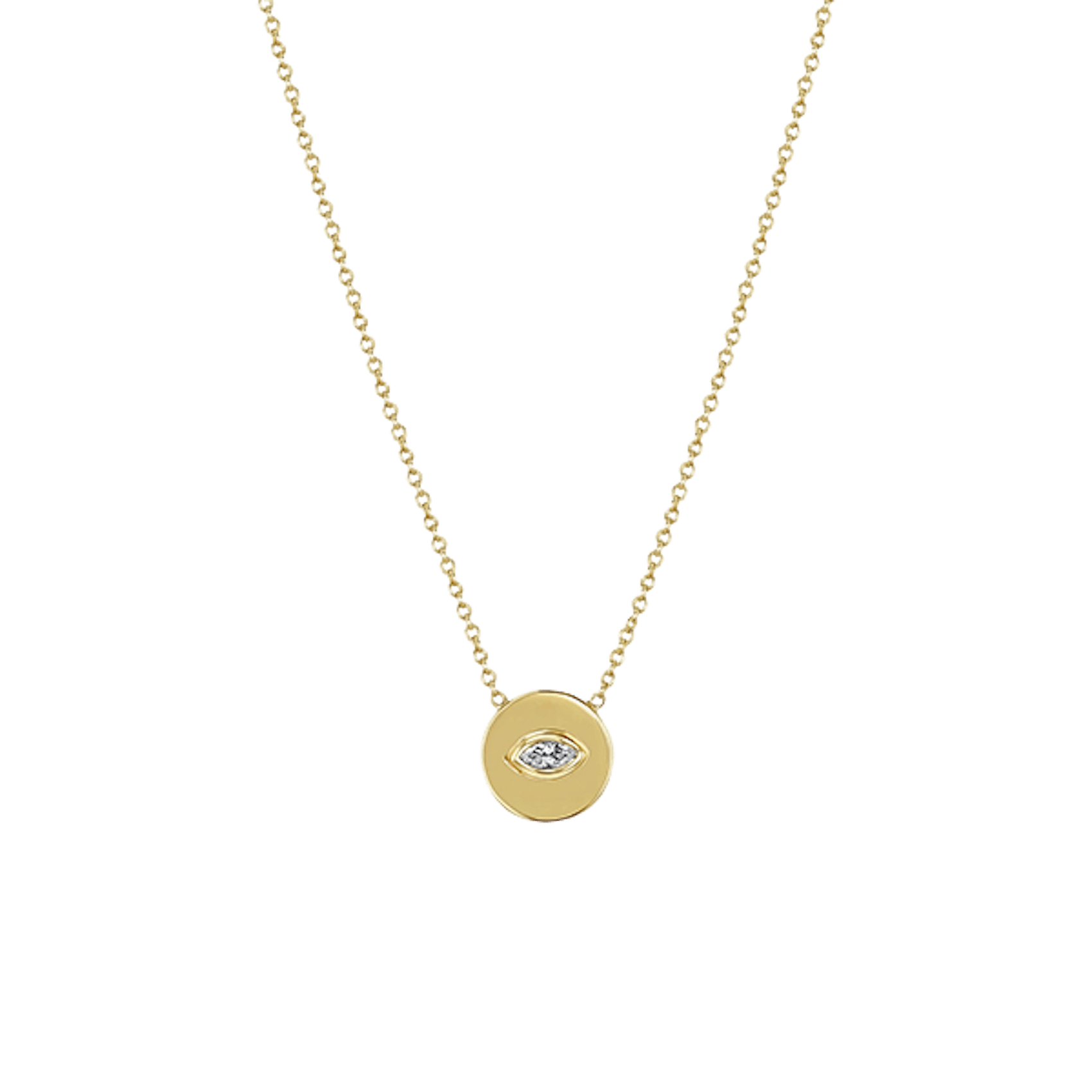 Vertical Paris Marquise Diamond Disc Pendant