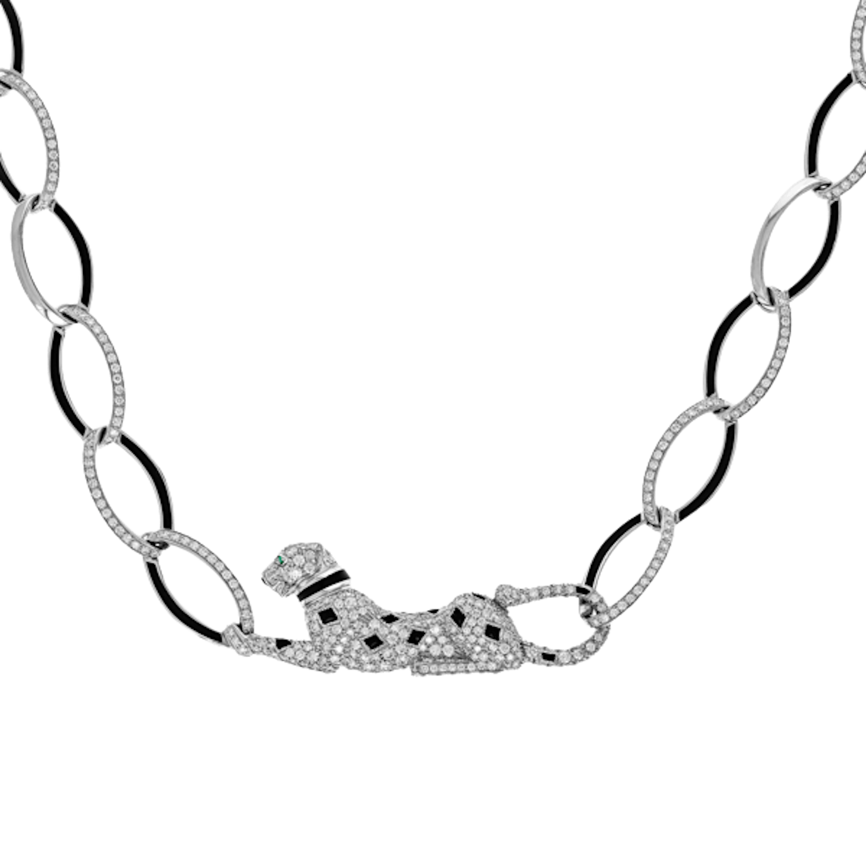 Vertical Diamond Panthere Demoiselle Necklace