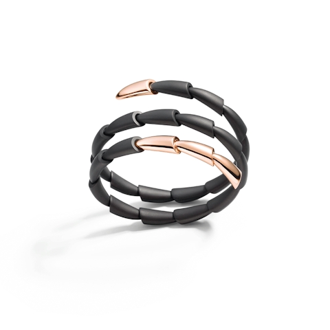 Vertical 18K Rose Gold/Black Titanium Calla Bracelet