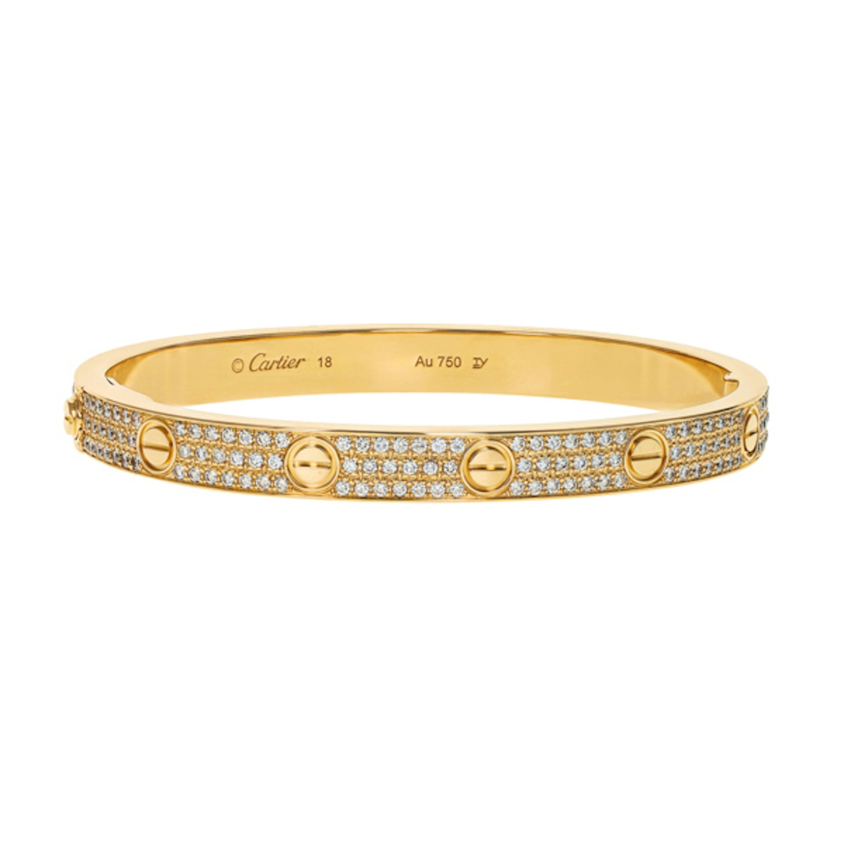 Vertical Pave Diamond Love Bracelet