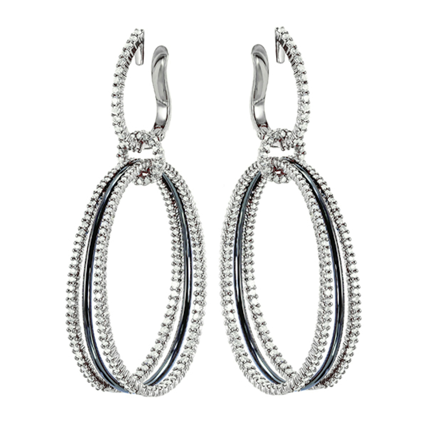 Vertical Diamonds In Color Earrings