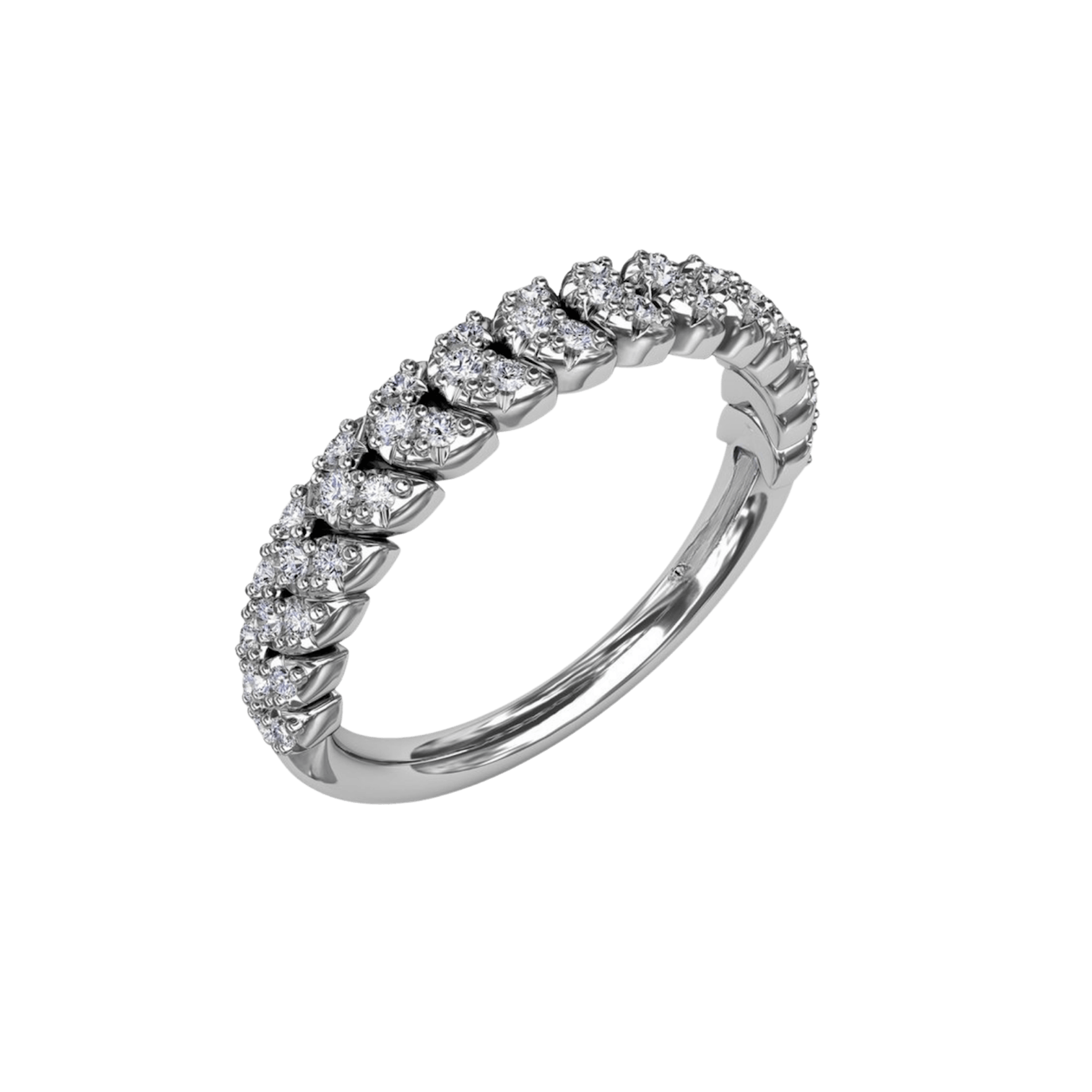 Vertical The 1916 Company Collection Repeating Chevron Straight Diamond Band W7271