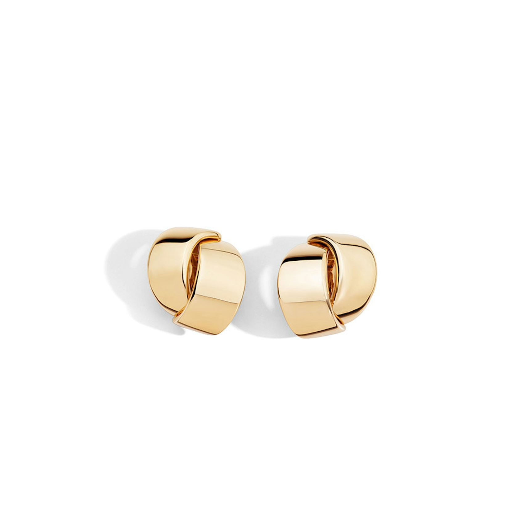 Vertical 18K Rose Gold Abbraccio Clip Earrings