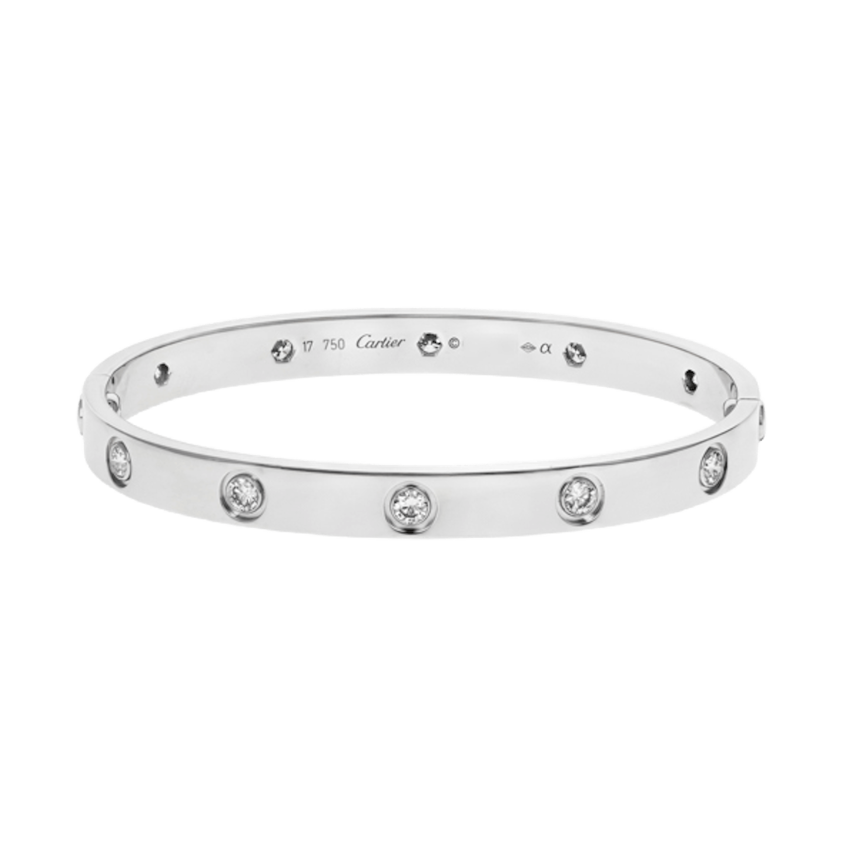 Vertical 10 Diamond Love Bracelet- Size 17