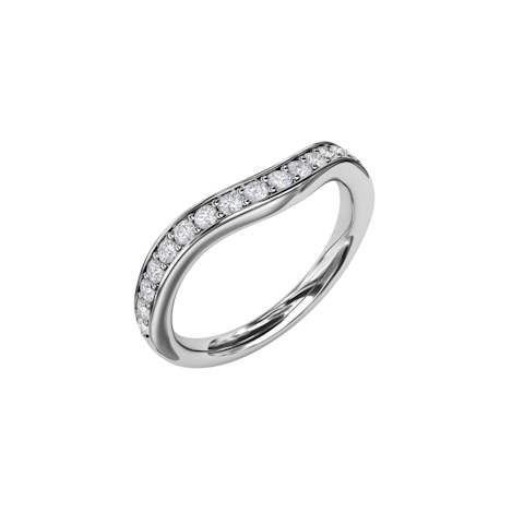 Vertical Bead and Channel Set Contour Diamond Band W7227