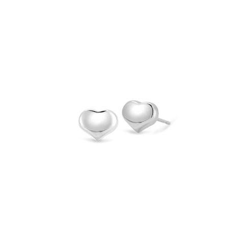 Vertical 18K White Gold Tiny Treasures Heart Studs