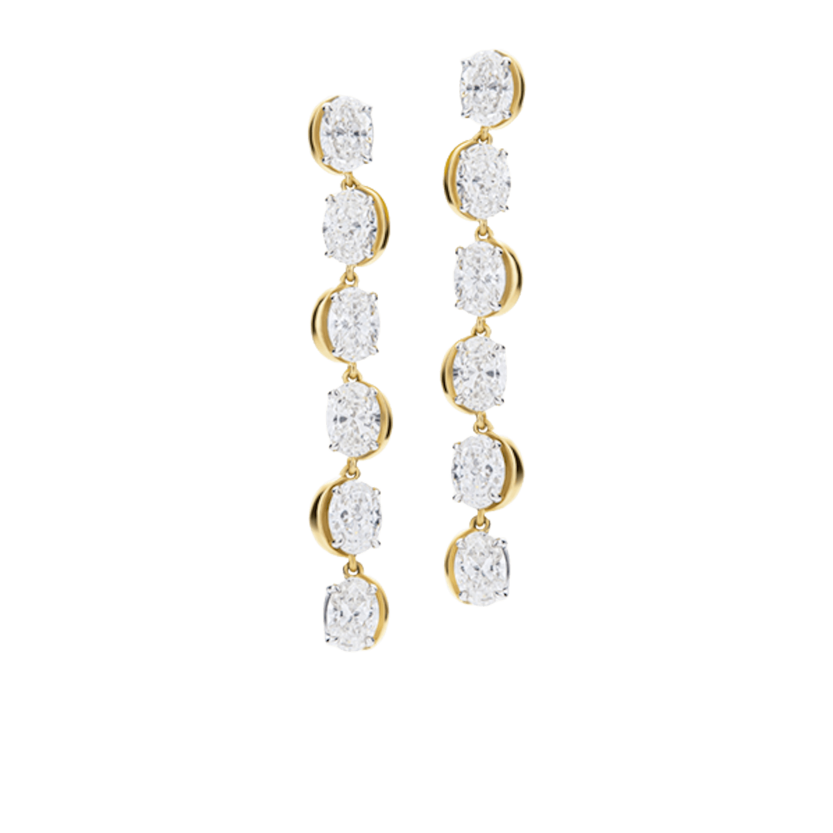 Vertical Oval Dangle Half Cuddle Drop Earrings