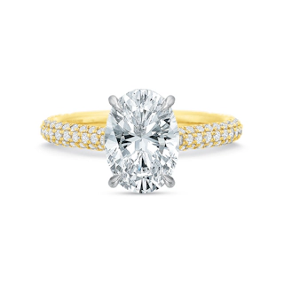 Vertical Yellow Gold Semi-Mount Engagement Ring