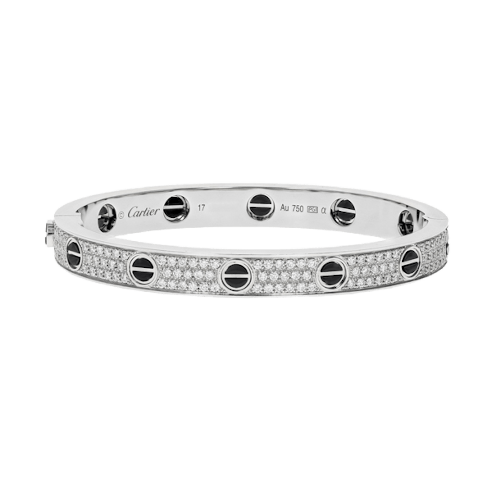 Vertical Pave Diamond & Ceramic Love Bracelet