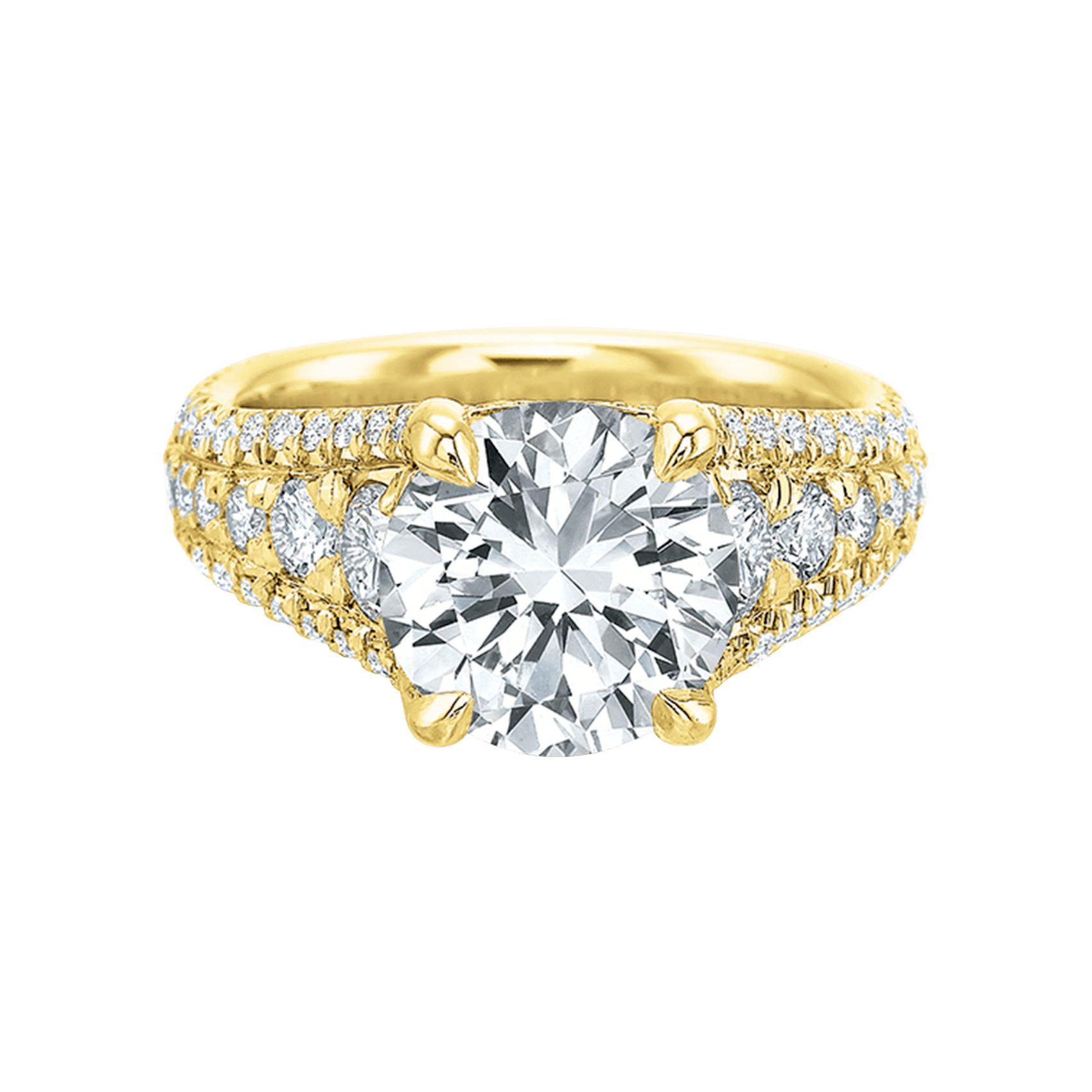 Vertical Yellow Gold Semi-Mount Engagement Ring