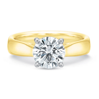 Vertical Yellow Gold Solitaire Semi-Mount Engagement Ring