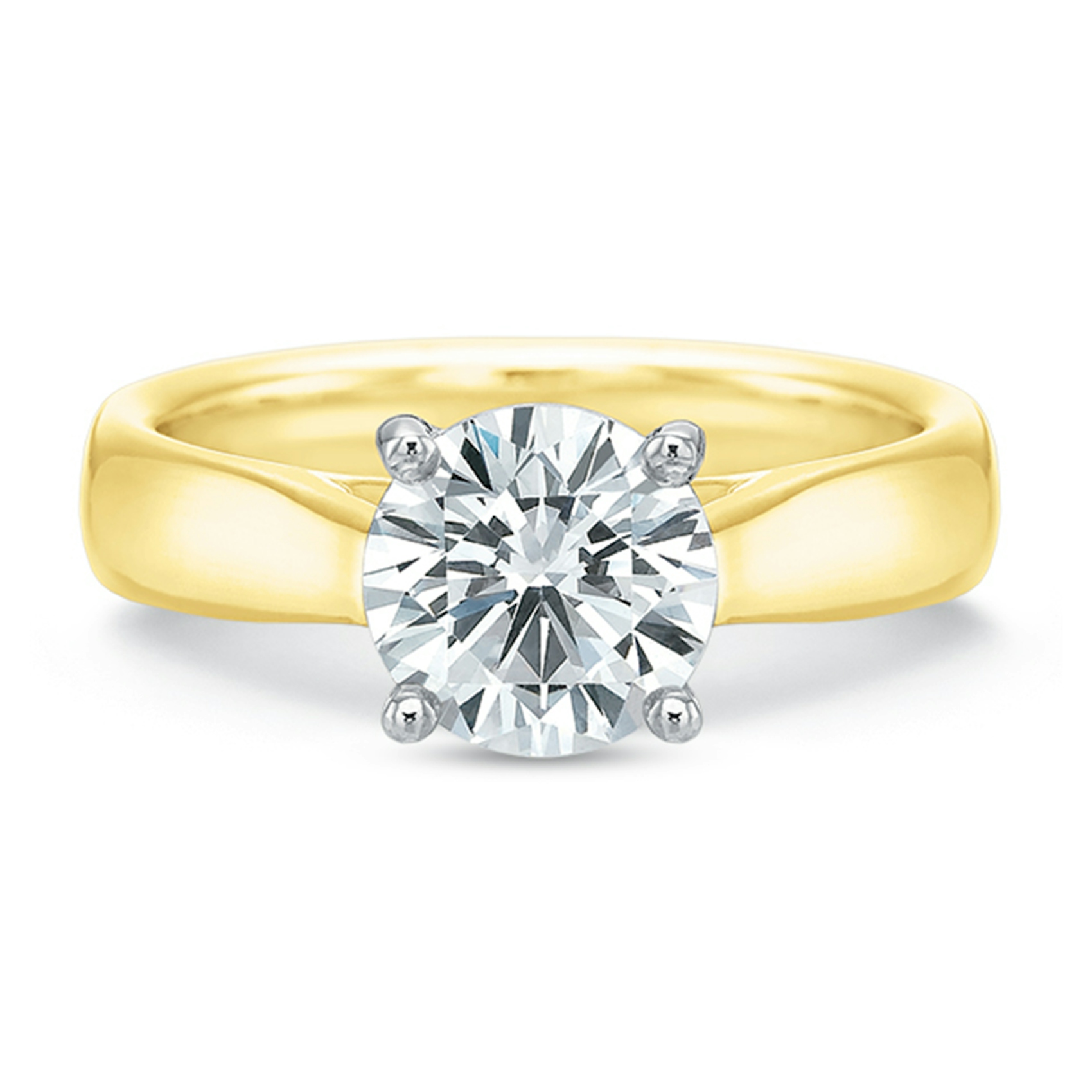 Vertical Yellow Gold Solitaire Semi-Mount Engagement Ring